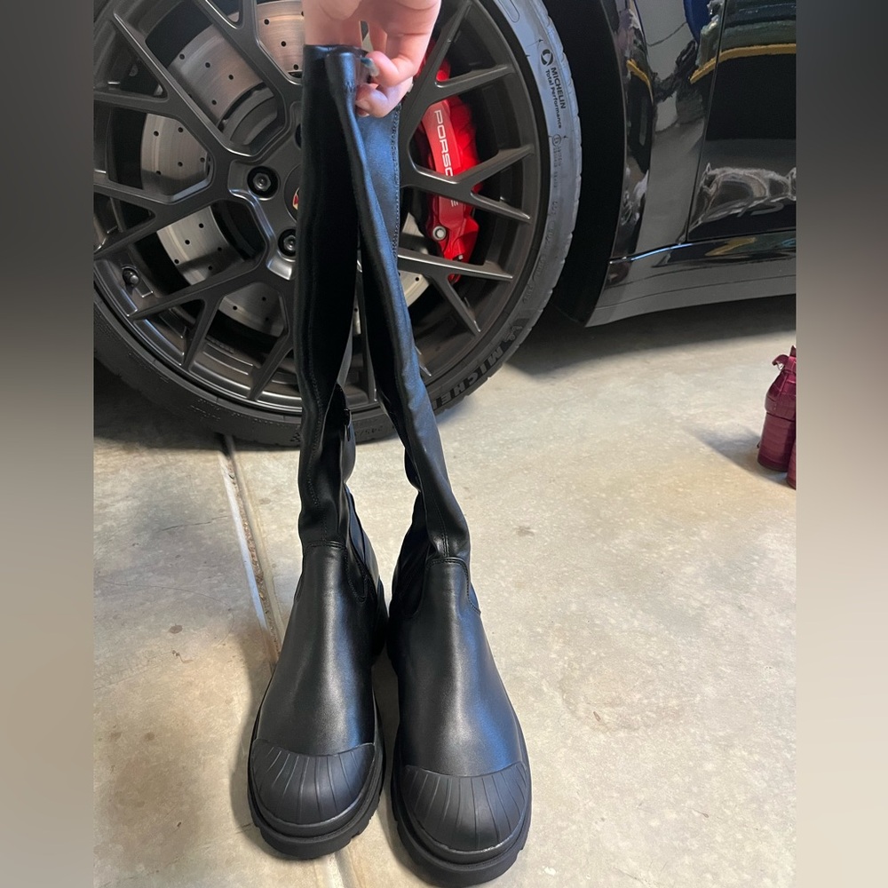 Public Desire pull on knee high boots